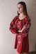Вишита жіноча бордова сукня (D-115-01), 40, льон