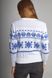 Рождественский женский белый свитер с оленями (UKRS-8846), XS, шерсть, акрил