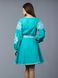 Женский вышитый костюм бирюзового цвета (gkv-05-02), 26, лен