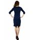 Рівне жіноче плаття темно-синього кольору і рукавом 3/4 «Маки 3D» (М-1025-1), 44-46