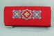 Червона сумочка-клатч із натурального льону з орнаментом "Вишуканість" для жінок (KL-011-111-cr)