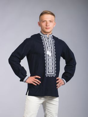 Невероятно красивая и стильная мужская рубашка с вышивкой (chsv-61-01), 40, лен