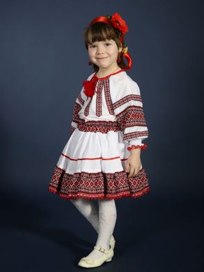 Український вишитий костюмчик білого кольору із рубашечної тканини для дівчаток та жінок (gk-81-64), 26