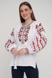 Вишита жіноча сорочка білого кольору BS-0001, S, льон