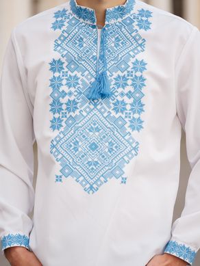 Стильна чоловіча вишита сорочка з довгими рукавами (S-084-01), 40, тіар