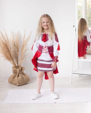 Традиционный костюм для девочки "Украиночка" (mrg-ksd093-8888), 98, хлопок; габардин