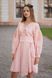 Вышитое розовое платье для женщин (D-093-01), 40, лен