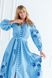 Платье вышитое "Очарование" с клиньями голубое (PL-031-066-O), 40