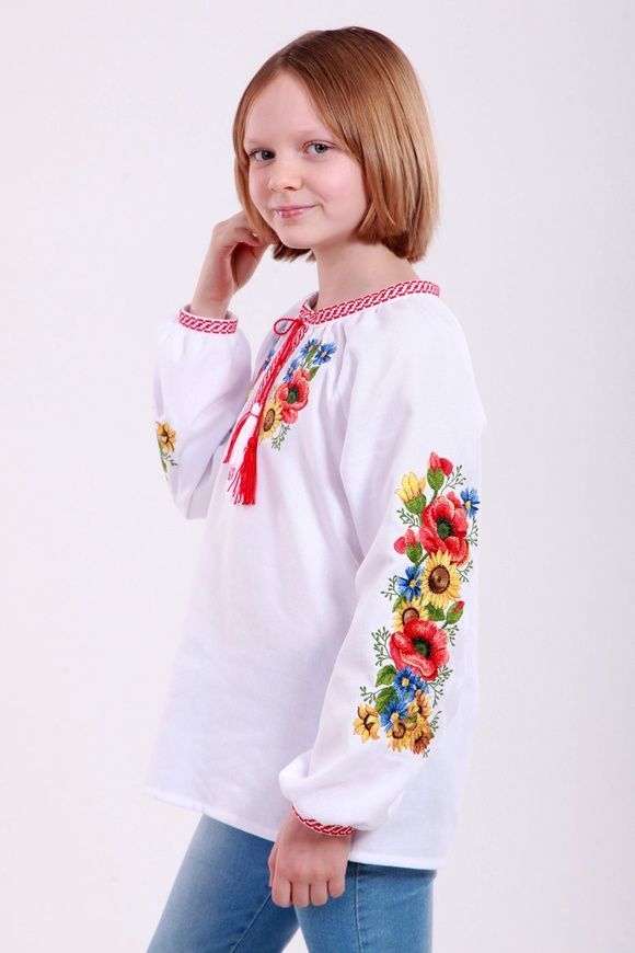 Вишита сорочка для дівчинки "Український букет" (BLd-302-005-О), 110