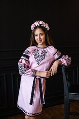 Вишите рожеве яскраве плаття Серце для дівчинки (OS-7430), 122, габардин