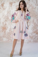 Вишите жіноче персикове плаття Магія (PL-033-175-L), 42