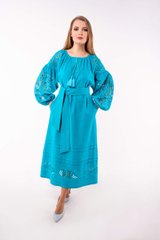 Платье “Ришелье” бирюзовое (AM-2130)