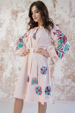 Вишите жіноче персикове плаття Магія (PL-033-175-L), 42