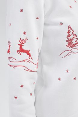 Різдвяний білий світшот для жінок з оленями (UKRS-8830), XS, трикотаж