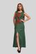 Жіноча вишита сукня без рукава Green 1 UKR-4174, L, льон