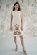 Вишита молочна сукня Зоряне сяйво з квітковою вишивкою для жінок (PL-004-058-О), 42