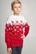 В'язаний червоний светр Сніжинки для хлопчика (UKRS-6625), 122, шерсть, акрил