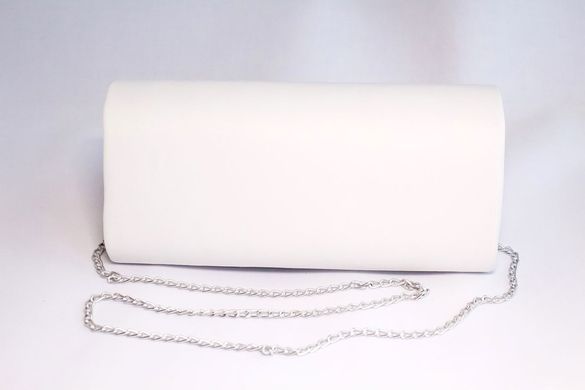 Дамський атласний клатч білого кольору з квітковим орнаментом "Лілея" (KL-011-018-bl)