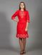 Красиве вишите плаття із червоного льону з національним геометричним орнаментом для жінок (gpv-26-04), 40, льон, тіар