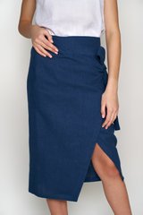 Женская юбка морская волна UKR-7104, XS, льон