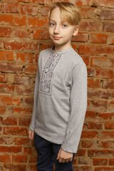 Вишиванка для хлопчика "Карпатська" сіра з довгим рукавом (LS-95432190-92), 92, бавовна
