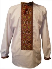 Чоловіча вишита сорочка Гуцульська - ручна вишивка (00279), 42, бавовна