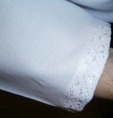 Вишита сорочка чоловіча - білим по білому "Полтавська нова" (00112), 42, льон