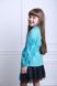 Вышиванка голубая для девочки Летний цвет (BLd-329-062-L), 116, лен