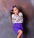 Вишиванка фіолетова Чарівниця для дівчинки (OS-0300), 2 роки, домоткане полотно
