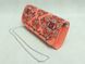 Лляний клатч персикового кольору з вишуканою вишивкою "Елегія" для жінок (KL-011-163-р)