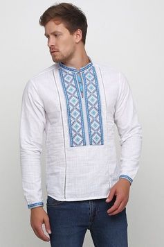 Сорочка біла чоловіча вишита (M-423-3), 46