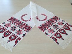 Весільний лляний рушник, вишитий в українському стилі (ДБ-0003)