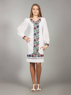 Перфорована сукня білого кольору з тіару та шифону з колоритним квітковим орнаментом для жінок (gpv-25-01), 40, льон, тіар