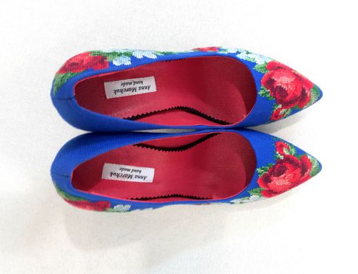 Стильные женские туфли из натуральной кожи "Нежные розы" (AM-1087), 36