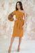 Вышитое женское горчичное платье Цветочный лабиринт (PL-025-095-Ks), 42