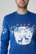 Рождественский синий свитшот для мужчин с оленями (UKRS-9954), S, трикотаж