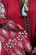Классическое платье-вышиванка "Роскошь" из вишнёвого полотна для женщин (PL-035-150-D-chr), 42