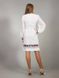 Перфорована сукня білого кольору з тіару та шифону з колоритним квітковим орнаментом для жінок (gpv-25-01), 40, льон, тіар