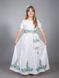 Длинное нарядное платье из белого королевского атласа с цветочной вышивкой для девочек (gpv-13-01), 26, лен, тиар