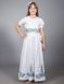 Довге ошатне плаття із білого королівського атласу з квітковою вишивкою для дівчаток (gpv-13-01), 26, льон, тіар