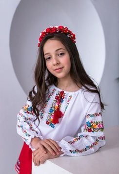 Гарна вишиванка для дівчинки (OS-0288), 4 роки, домоткане полотно