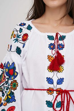 Вишиванка, жіноча вишивана блузка на домотканому полотні (GNM-02836), 40, домоткане полотно
