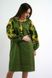 Лляна вишита сукня "Чарівність 2" зелено-захисного кольору з вишивкою для жінок (PL-035-066-L-grn), 42