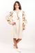 Молочна вишита сукня прямого силуету "Чарівність" із домотканого полотна для жінок (PL-045-066-D), 40