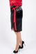 Велюровая чёрная юбка "Синди" с контрастными декоративными элементами для женщин (SZ-0082), 42