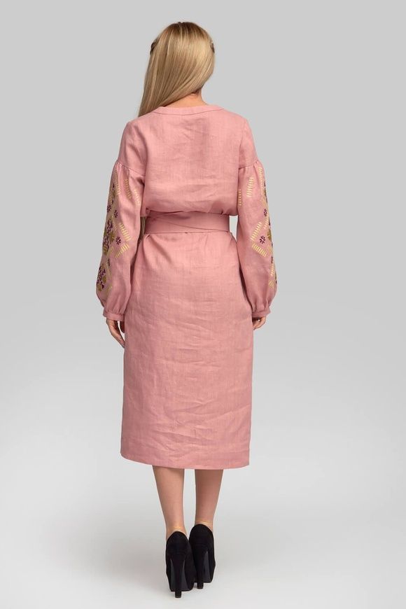 Жіноча вишита сукня Amaranth Pink UKR-4177, L, льон