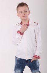Вышиванка для мальчика белого цвета "Роскошь" (SRd-454-150-L), 152