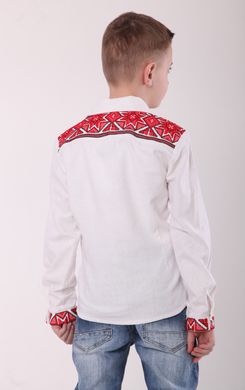 Вышиванка для мальчика белого цвета "Роскошь" (SRd-454-150-L), 152