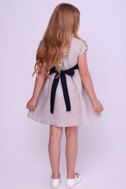 Красивое серое платье для девочек с вышивкой (FM-0001), 110, лен