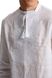 Белая мужская рубашка-вышиванка со стойкой и длинным рукавом UKR-1152, 42, лен